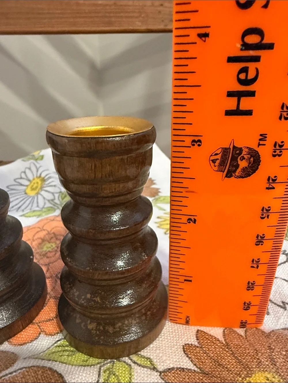 Vintage Turned Wood Candlestick Holders – Pair Farmhouse Decor